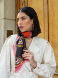 Giorgia (green/pink) - Italian soft and lightweight foulard made from pure silk 8