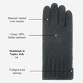 Luciano (grey) - Handmade Italian knitted wool gloves with luxurious cashmere lining 10
