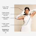 Angelina (white) - Italian silk lined 12-button length leather bridal / opera gloves 10