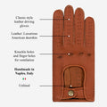 Maria (brown) - Italian driving gloves made of American deerskin leather 9