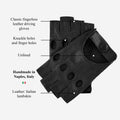 Rossana (black) - Italian fingerless lambskin leather driving gloves 5