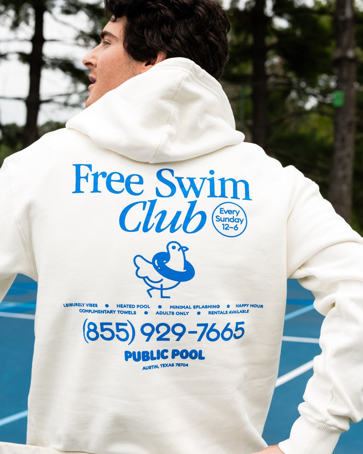Swim Club Hoodie — White