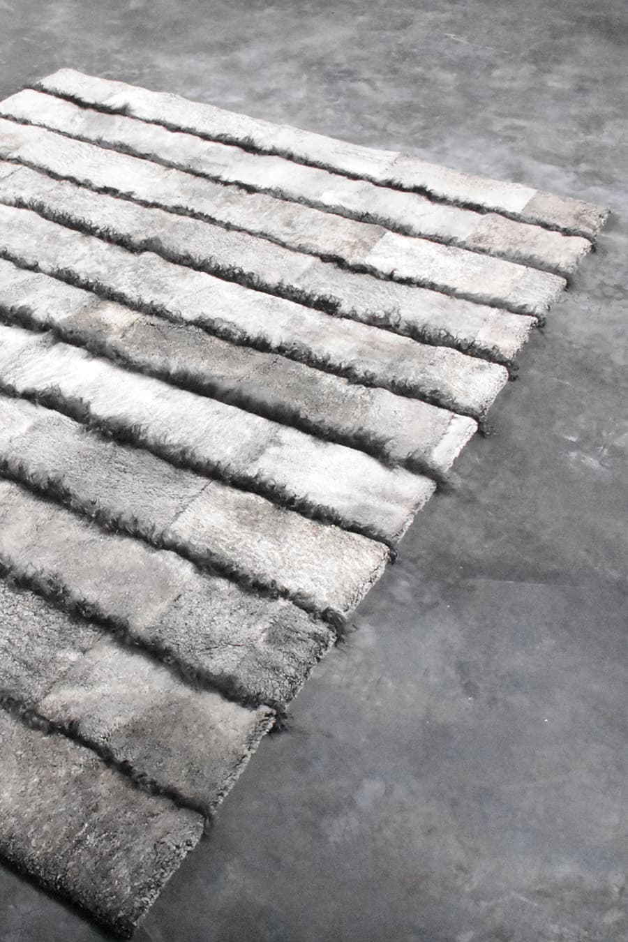 Funky Stripes – Shearling Fur Rug for Cozy Bedrooms – view 4