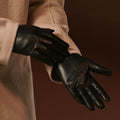 Fabio (black) - Men's classic Italian lambskin leather gloves with pure silk lining 2