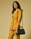 Federica (green) - Italian calf leather women's crossbody bag (with shoulder strap) 3