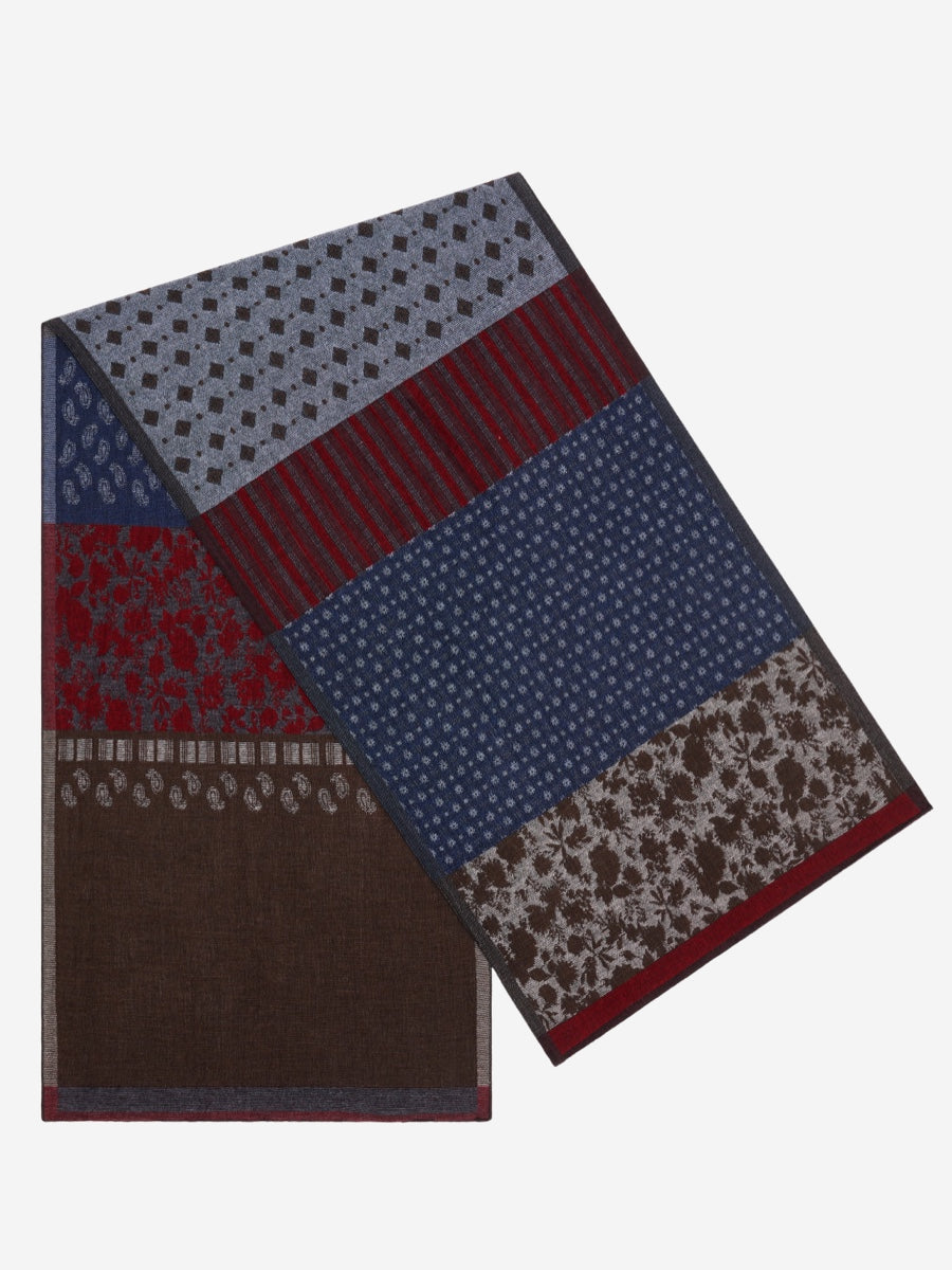Federico (red/blue) - Warm and soft Italian scarf from wool blend