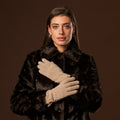 Florentina (sand) - Handmade Italian knitted wool gloves with luxurious cashmere lining 6