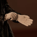 Florentina (sand) - Handmade Italian knitted wool gloves with luxurious cashmere lining 7