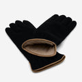 Florentina (black) - Handmade Italian knitted wool gloves with luxurious cashmere lining 3