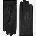 Francesca (black) - Italian lambskin leather gloves with white rabbit fur lining 3