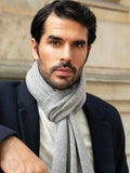 Riccardo (grey & white) - Italian 100% cashmere scarf with pattern 10
