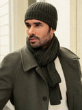 Milano (dark green) - Italian 100% cashmere ribbed beanie (unisex) 10