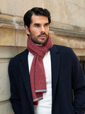 Riccardo (red & grey) - Italian 100% cashmere scarf with pattern 7
