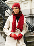 Milano (red) - Italian 100% cashmere ribbed beanie (unisex) 1