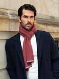 Riccardo (red & grey) - Italian 100% cashmere scarf with pattern 10