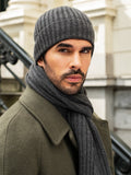 Milano (dark grey) - Italian 100% cashmere ribbed beanie (unisex) 9