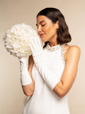 Gabriella (white) - Italian unlined 8-button length leather bridal / opera gloves 1
