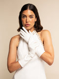 Gabriella (white) - Italian unlined 6-button length leather bridal / opera gloves 4