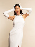 Gabriella (white) - Italian unlined 16-button length leather bridal / opera gloves 5