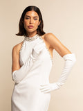 Gabriella (white) - Italian unlined 12-button length leather bridal / opera gloves 5