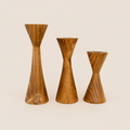 Geo Tealight Wooden Candle Holder White, Black, Natural 4