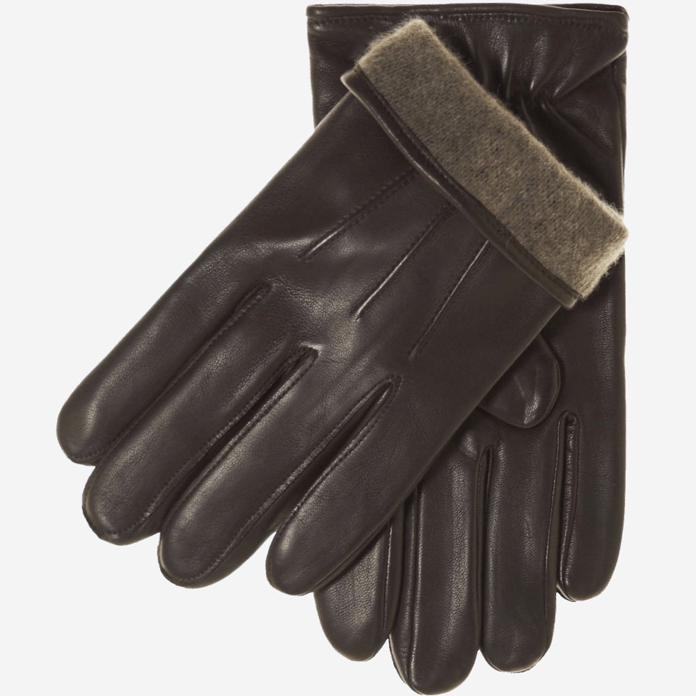 Giovanni (brown) - Classic Italian lambskin leather gloves with cashmere lining & touchscreen feature