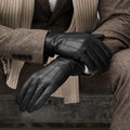 Giovanni (black) - Classic Italian lambskin leather gloves with cashmere lining & touchscreen feature 7
