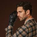 Giovanni (navy blue) - Classic Italian lambskin leather gloves with cashmere lining 1