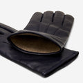 Giovanni (navy blue) - Classic Italian lambskin leather gloves with cashmere lining 4