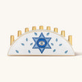 Soulful Celebration Evil Eye Star of David Ceramic Menorah 1