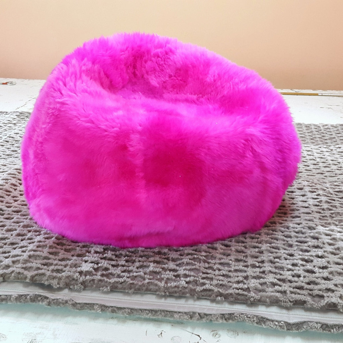 Sheepskin Long Hair Pouf