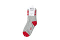 Heather Grey & Red Stripe Socks 4