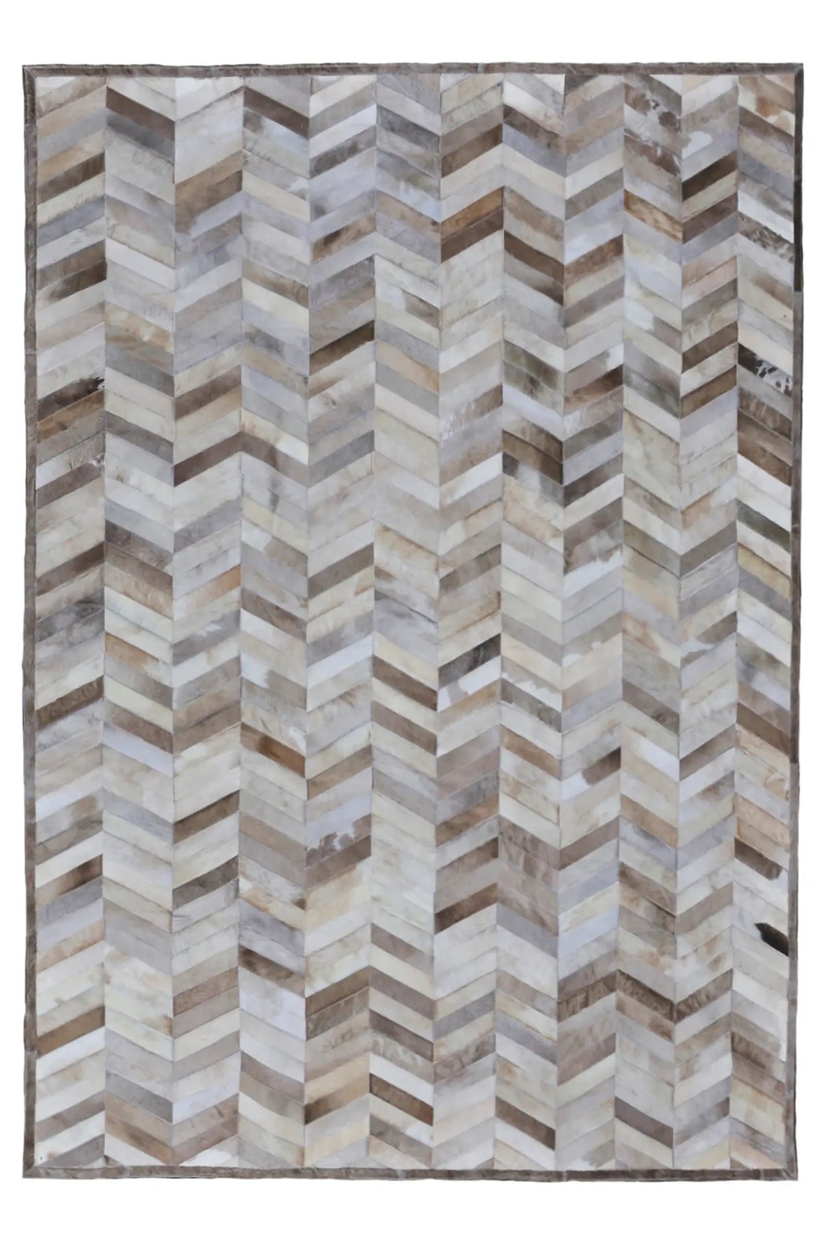Herringbone Wide – Custom Patchwork Cowhide Rug for Interior Designers