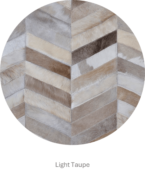 Herringbone Wide – Custom Patchwork Cowhide Rug for Interior Designers