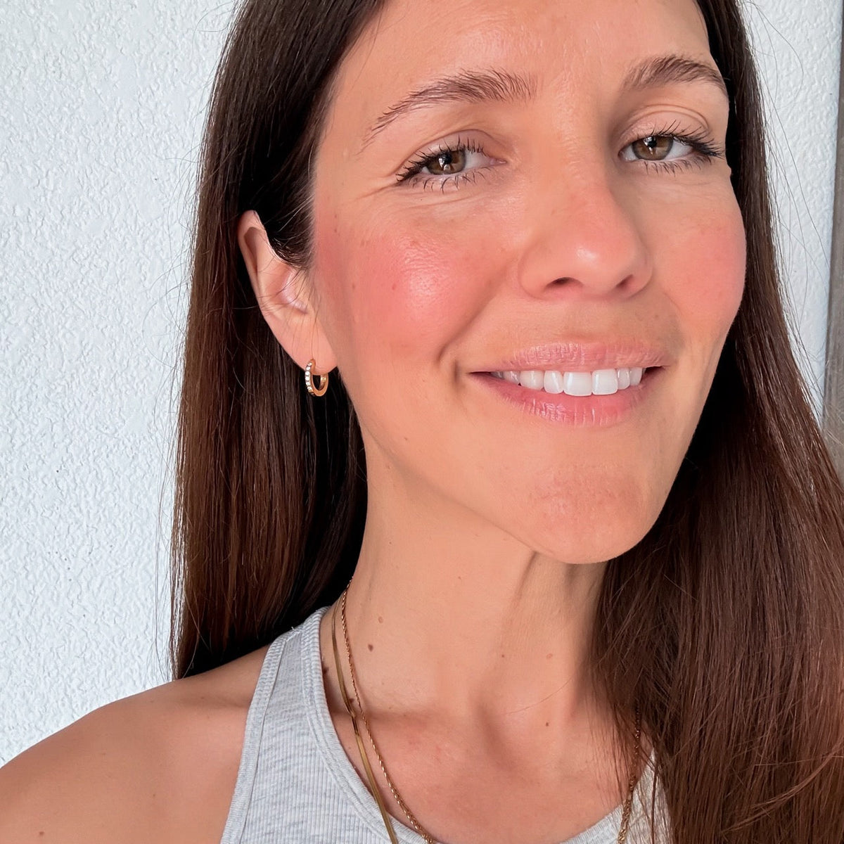 Crystal Huggie Hoop Earrings