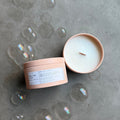 BASILIQUE D’ÉTÉ | SPRING/SUMMER LIMITED EDITION VIRGIN COCONUT CRÈME WAX & WOODEN WICK TRAVEL CANDLE 1