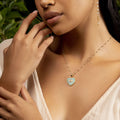 Serene Love Jade Heart Diamond Evil Eye Necklace 4
