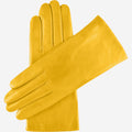 Isabella (yellow) - Italian lambskin leather gloves with luxurious cashmere lining 1