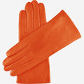 Isabella (orange) - Italian lambskin leather gloves with luxurious cashmere lining 1