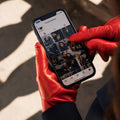 Isabella (red) - Italian lambskin leather gloves with cashmere lining & touchscreen feature 6