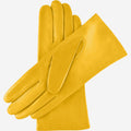 Isabella (yellow) - Italian lambskin leather gloves with luxurious cashmere lining 3