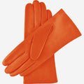 Isabella (orange) - Italian lambskin leather gloves with luxurious cashmere lining 4
