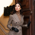 Isabella (black) - Italian lambskin leather gloves with cashmere lining 6