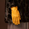 Isabella (yellow) - Italian lambskin leather gloves with luxurious cashmere lining 8