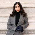 Isabella (navy) - Italian lambskin leather gloves with cashmere lining & touchscreen feature 8