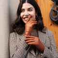 Isabella (cognac) - Italian lambskin leather gloves with cashmere lining 9