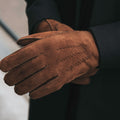 Jack (brown) – Suede leather gloves with luxurious sheep fur lining 3