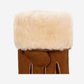 Jack (camel) – Suede leather gloves with luxurious sheep fur lining 3