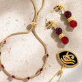 Poised Radiance Garnet & Rhodolite Gold Stud Earrings 4