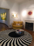 JAPAN SUN – Round Cowhide Rug in Black and White for Trade Professionals 3